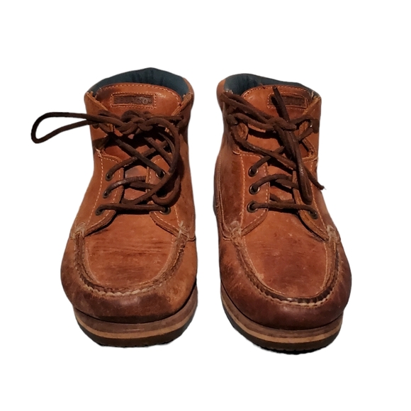 Sebago Brown Leather Moc-Toe Hiking Ankle Boots Women's Size 6.5M, Vibram Soles - Picture 4 of 8